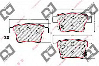 DJ PARTS bp1823 -  Комплект тормозных колодок, дисковый тормоз